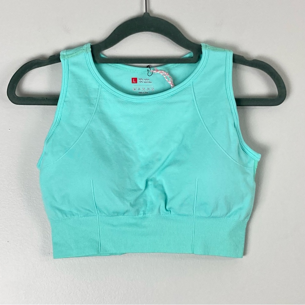 NWT - Mint Green Padded Sports Bra Large